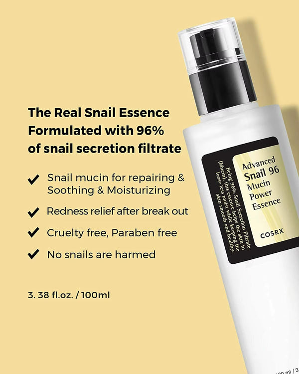 Advanced Snail 96 Mucin Power Essence 100Ml Face Care Cream Moisturizing Original Korea Cosmetic