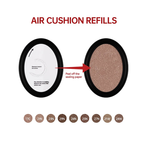 TIRTIR Cushion Refills Foundation Sunscreen Waterproof Long-Lasting Brighten Foundation Cream Women Base Makeup Face Cosmetics