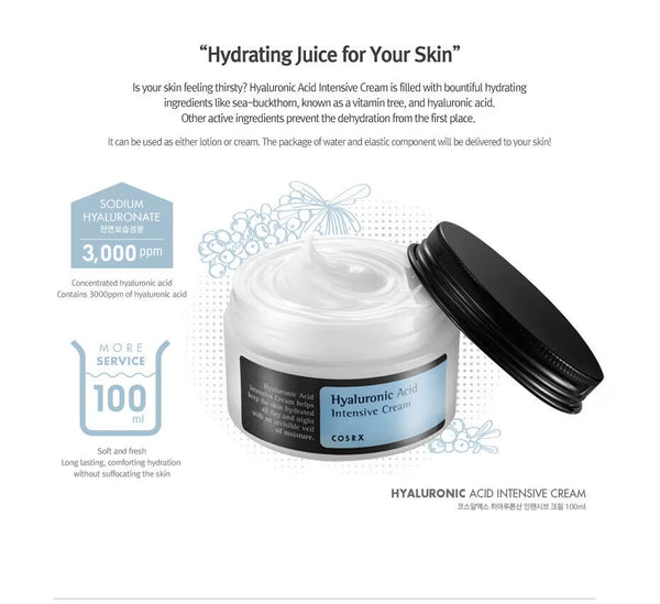 Hyaluronic Acid Intensive Cream 100Ml Face Cream Face Cream Original Korean Cosmetics
