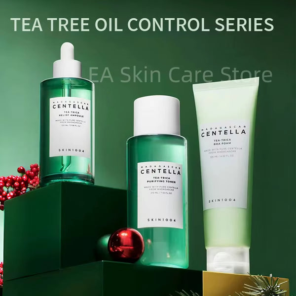SKIN1004 Madagascar Centella Skincare Coreanos Tea Tree Oil Control Series 3Pcs/Set Soothing Hydration for Sensitive Skin Serum
