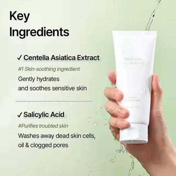 Mixsoon Centella Cleansing Foam Korean Facial Cleanser Delicate Foam Deep Cleansing Oil Control Soothing and Moisturizating