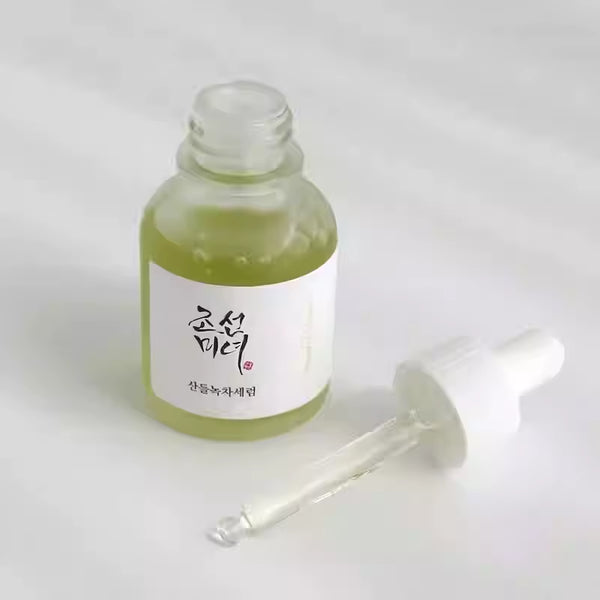 the 4-Color Essence Propolis Green Tea Rice Bran Ginseng Shrink Pores VC Essence Soothe Moisturize Brighten